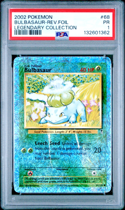 PSA 1 PR 2002 Pokemon Legendary Collection Bulbasaur 68/110 Reverse Holo Foil - Image 1