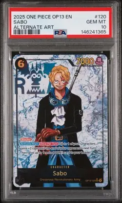 2025 ONE PIECE OP13-CARRYING ON HIS WILL ALTERNATE ART #120 SABO PSA 10 - Image 1