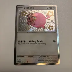 Lechonk 207/091 - Shiny Holo Rare - Paldean Fates Pokemon Card MINT - Image 1