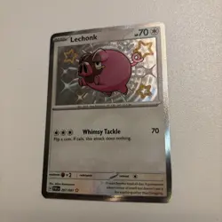 Lechonk 207/091 - Shiny Holo Rare - Paldean Fates Pokemon Card MINT - Image 2