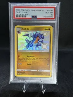 2019 Pokemon Hidden Fates Gabite Shiny Vault Holo #SV39 PSA 10 - Image 1