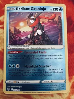 Pokemon TCG Radiant Greninja 046/189 Swsh10: Astral Radiance Holo Ultra Rare NM - Image 1