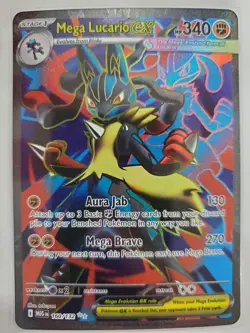 Mega Lucario ex 160/132 Me01: Mega Evolution Holo NM Pokemon TCG - Image 1