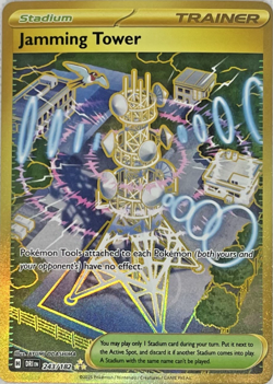 Pokemon TCG Destined Rivals: Jamming Tower Card #243/182 (Gold Secret Rare) - NM - Image 2