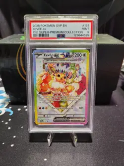 Pokemon Card PSA 9 Eevee ex SVP 174 Super Premium Collection SIR Promo FA 2025 - Image 1