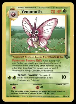 Pokemon Cards Venomoth 29/64 UNLIMITED Jungle Rare NM *2 - Image 1