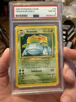 Venusaur Pokemon Base Set Unlimited Holo #15 PSA 8 - Image 1