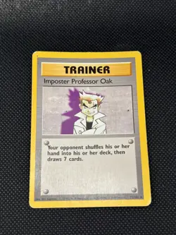 POKEMON IMPOSTER PROFESSOR OAK 73/102 BASE SET NON HOLO - LP - Image 1