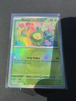 Pokemon Budew (Master Ball Pattern) 004/131 Sv: Prismatic Evolutions Holo - Image 1