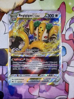 Pokemon TCG Regigigas Vstar Crown Zenith 114/159 Holo Ultra Rare - Image 1