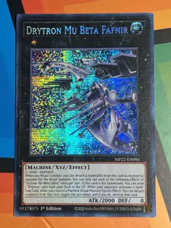 YuGiOh! - Drytron Mu Beta Fafnir MP22-EN084 Prismatic Secret Rare 1st Edition NM - Image 1