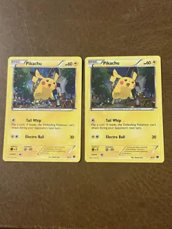 x2 Pokemon Pikachu TCG Promo Card 6/12 Holo 2015 Edition - Image 3