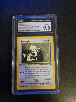 CGC 9.5 MINT+ Smeargle Neo Discovery 1st Edition 11/75 Holo Pokemon Card - Image 1