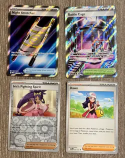 Pokemon Trainer 4 Card Lot-Night Stretcher Holo FOIL-Battle Cage-Fighting Spirit - Image 1
