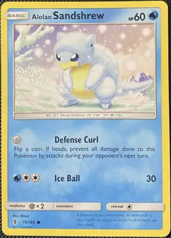 Alolan Sandshrew 19/145 Sm-Guardians Rising Regular - Pokemon Card - Image 1