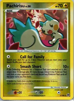 Pokemon TCG Pachirisu 5/106 Great Encounters Rev Holo NM - Image 1