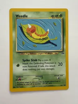 Weedle 70/75 Neo Discovery 2001 Vintage WOTC Pokemon Cards TCG Near Mint NM - Image 1