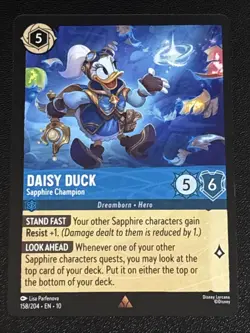 Disney Lorcana Whispers in the Well Daisy Duck-Sapphire Champion 158/204 NM Rare - Image 1