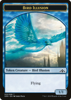4 Bird Illusion Token 4x x4 - NM - Guilds of Ravnica - SPARROW MAGIC - Image 1
