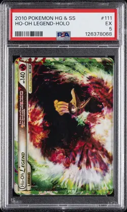 2010 POKEMON HEARTGOLD & SOULSILVER #111 HO-OH LEGEND-HOLO PSA 5 - Image 1