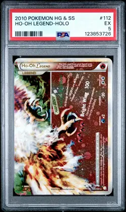 2010 POKEMON HEARTGOLD & SOULSILVER #112 HO-OH LEGEND-HOLO PSA 5 - Image 1