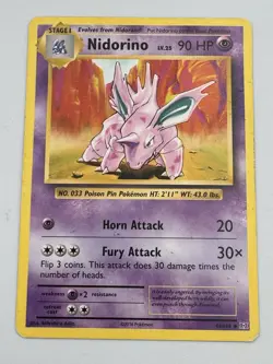 Nidorino 44/108 Regular Pokemon Evolutions HP-DMG - Image 2