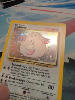 1999 VINTAGE POKEMON TCG CHANSEY 3 BASE SET HOLO RARE HP - Image 2