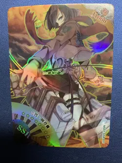 Mikasa Ackerman Attack On Titan SSR Goddess Waifu Card Girl Holo Doujin Anime - Image 1