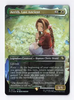 Aerith (Borderless) (Chocobo Track Foil) 471 MTG Commander: FINAL FANTASY (FIC) - Image 1