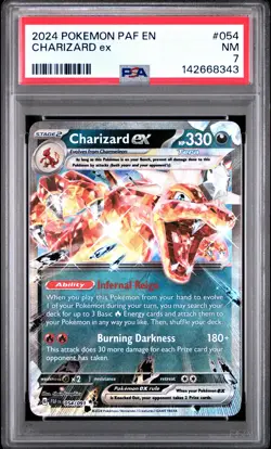 2024 Pokemon Paf EN-Paldean Fates Charizard EX PSA 7 #054 - Image 1