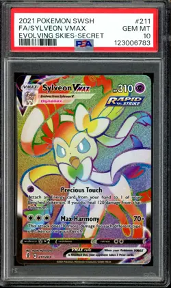 PSA 10 Sylveon VMAX 211/203 Secret Rainbow Rare Evolving Skies 2021 Pokemon - Image 1