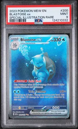 2023 POKEMON MEW EN-151 SPECIAL ILLUSTRATION RARE #200 BLASTOISE EX PSA 9 - Image 1