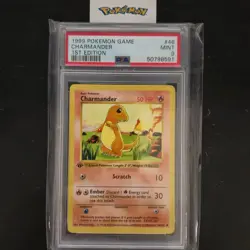 First Edition 1999 Pokemon Base Set 46/102 Charmander PSA Mint 9 - Image 1
