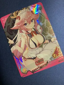 Yae Sakura Houkai Impact Foil Swimsuit Goddess Waifu Card Girl Holo Doujin Anime - Image 4
