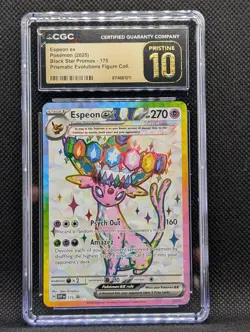 CGC PRISTINE 10 Espeon ex 175 SVP Black Star Promo Prismatic Evolutions Pokemon - Image 1