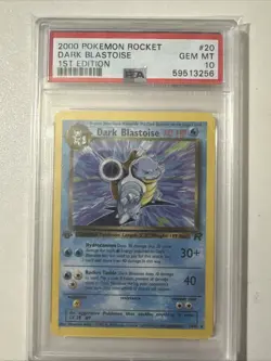 Pokemon 1st Edition Dark Blastoise 20/82 Team Rocket PSA 10 - Image 1