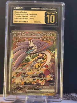 CGC Pristine 10 Raging Bolt ex 222/187 SAR Holo Terastal Festival Pokemon Card - Image 5