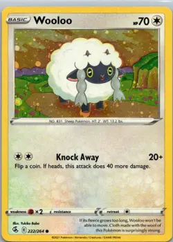 Pokemon TCG Wooloo 222/264 Fusion Strike Cosmos NM - Image 1