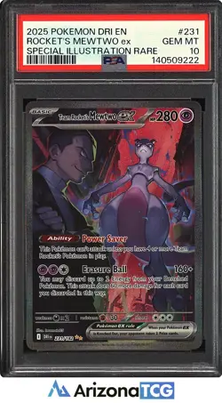 Pokemon 2025 Team Rocket's Mewtwo ex 231/182 SIR Destined Rivals GEM MINT PSA 10 - Image 1