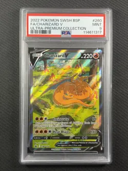 Pokemon Cards PSA 9 MINT Charizard V UPC Promo Full Art Swsh BSP 2022 #260 - Image 1