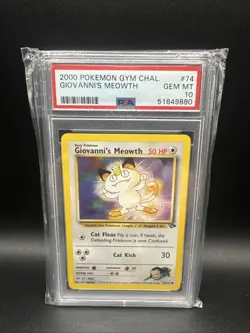 PSA10 Giovanni's Meowth -Pokemon Card - Gym Challenge - 74/132 - Low Pop ~30 - Image 1