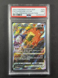 Pokemon Cards PSA 9 MINT Charizard Vstar UPC Promo Full Art Swsh BSP 2022 #262 - Image 1