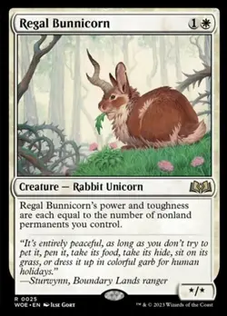 Magic The Gathering MTG REGAL BUNNICORN Wilds of Eldraine NM Near Mint - Image 1