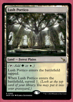 LUSH PORTICO MURDERS AT KARLOV MANOR MKM RARE FOREST PLAINS LAND MTG 263 - Image 1