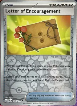 Letter of Encouragement Reverse Holo - 189/197 - Obsidian Flames Pokemon 2023 - Image 1