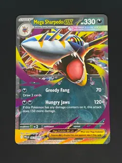 Mega Sharpedo ex 061/094 Phantasmal Flames Ultra Rare Holo Pokemon Card NM - Image 1