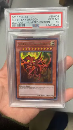 2010 Yugioh PSA 10 GEM MINT Slifer The Sky Dragon LC01-EN002 Ultra Rare - Image 1