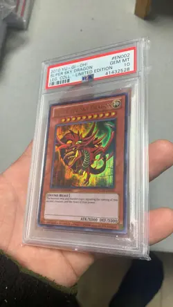 2010 Yugioh PSA 10 GEM MINT Slifer The Sky Dragon LC01-EN002 Ultra Rare - Image 2