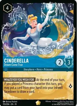 Disney Lorcana Whispers In The Well Legendary Cinderella Non Foil 155/204 - Image 1