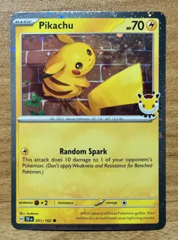 Pikachu 051/162 Stamped 2026 Pokemon Day 30th Anniversary Promo Cosmos Eng - NM - Image 1